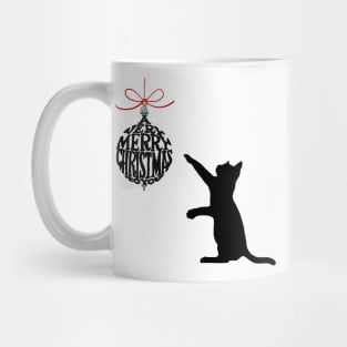 Merry Christmas black cat Mug